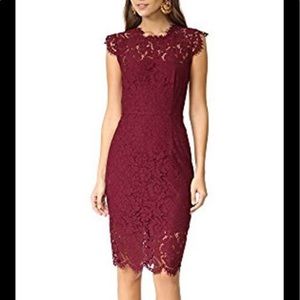 Rachel Zoe Suzette Lace Cocktail Dress Maroon 4